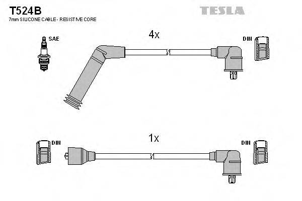 Комплект проводов зажигания T524B TESLA