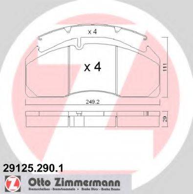 Комплект тормозных колодок, дисковый тормоз 29125.290.1 ZIMMERMANN