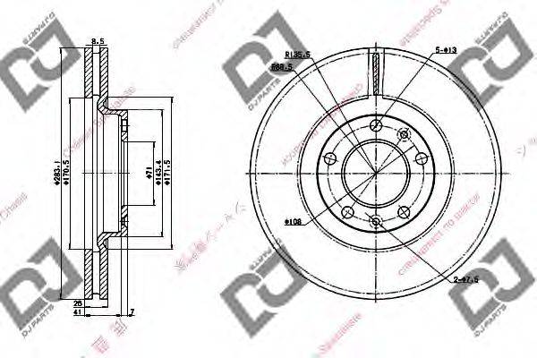 Тормозной диск BD1316 DJ PARTS