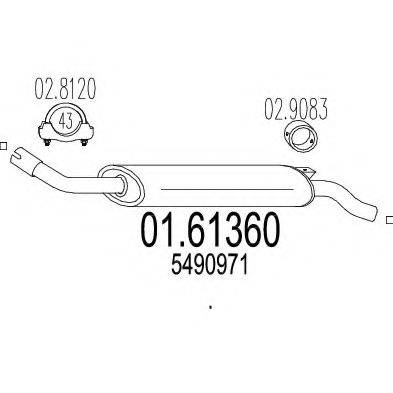 Глушитель выхлопных газов конечный 01.61360 MTS
