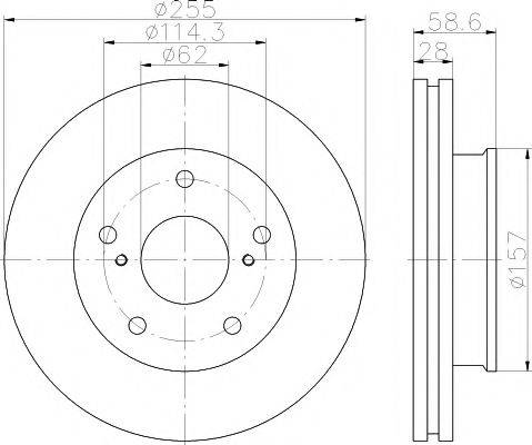 MDC2303 MINTEX Тормозной диск MDC2303 MINTEX
