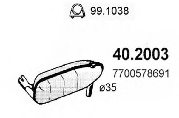 Предглушитель выхлопных газов 40.2003 ASSO