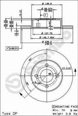 Тормозной диск BS 7347 BRECO