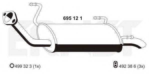 Глушитель выхлопных газов конечный 695121 ERNST