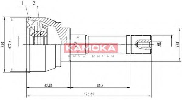 Шарнирный комплект, приводной вал 7142 KAMOKA