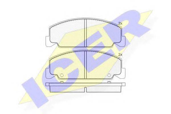 Комплект тормозных колодок, дисковый тормоз 180735 ICER