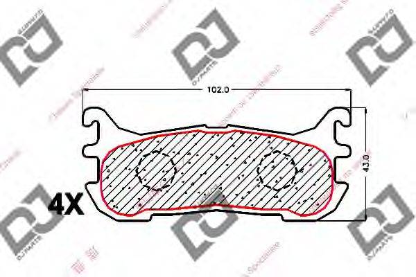 Комплект тормозных колодок BP1675 DJ PARTS