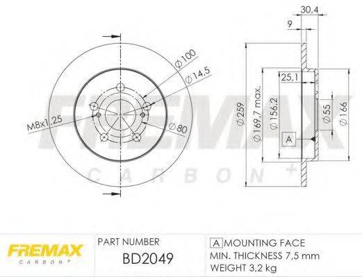 Тормозной диск BD-2049 FREMAX