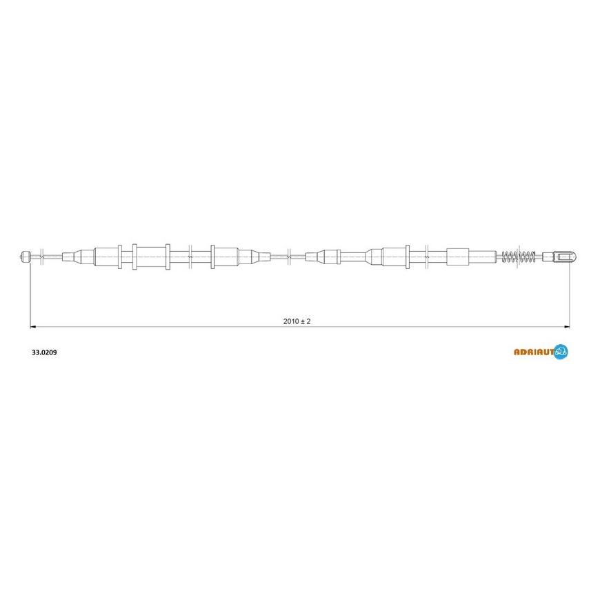 Трос ручного тормоза прав.Ascona C 33.0209 ADRIAUTO