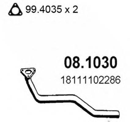Труба выхлопного газа 08.1030 ASSO