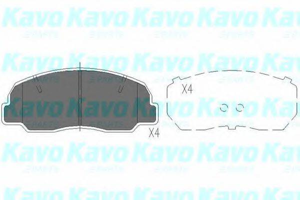 Комплект тормозных колодок, дисковый тормоз KBP-1504 KAVO PARTS