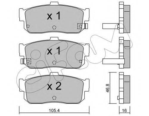Комплект тормозных колодок, дисковый тормоз 822-193-1 CIFAM