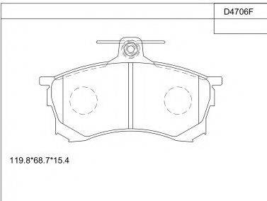 Комплект тормозных колодок KD4706F ASIMCO