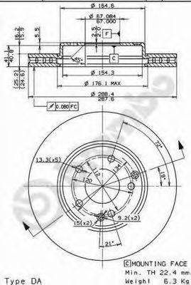 Тормозной диск 09.8411.10 BREMBO