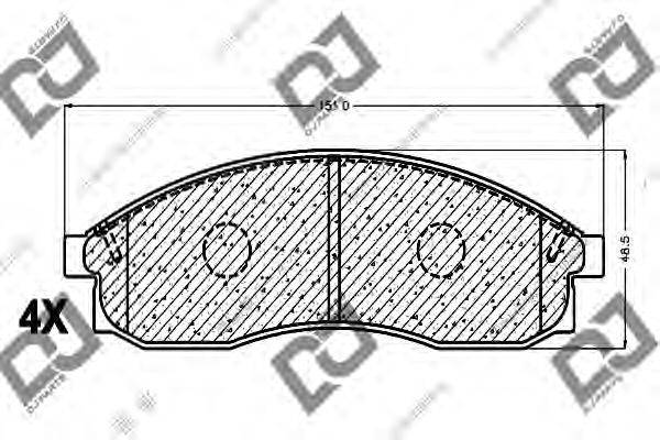 Комплект тормозных колодок BP1160 DJ PARTS