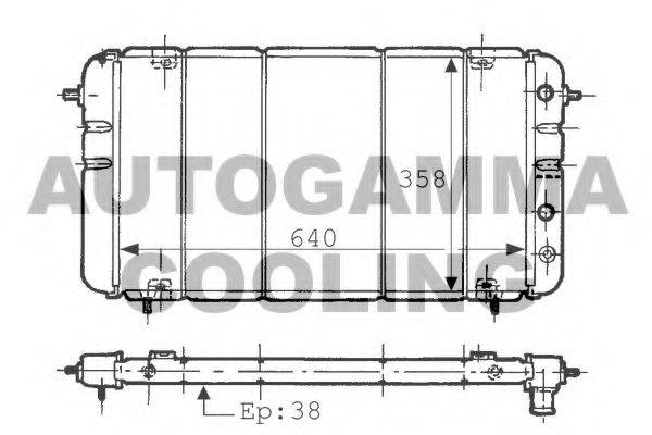 Радиатор, охлаждение двигателя 100881 AUTOGAMMA