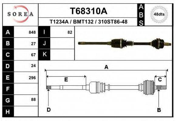 Приводной вал T68310A EAI