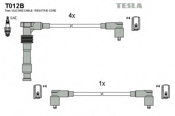 Комплект проводов зажигания T012B TESLA