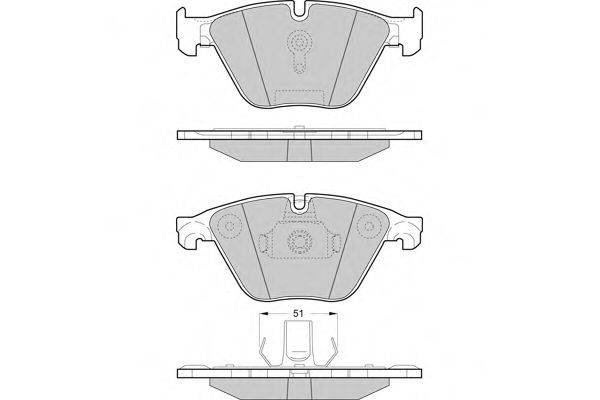 Комплект тормозных колодок, дисковый тормоз 12-1500 E.T.F.