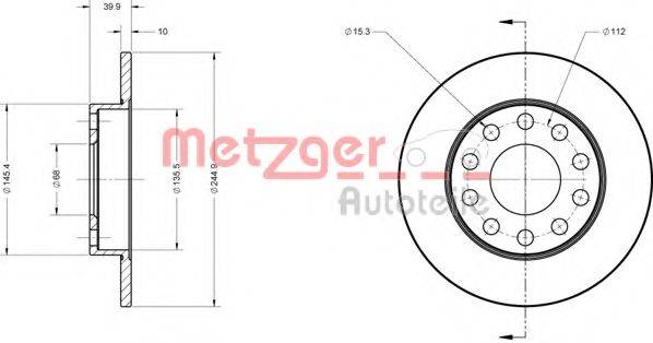 Тормозной диск 6110097 METZGER