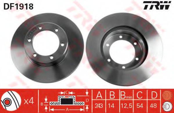 Тормозной диск DF1918 TRW