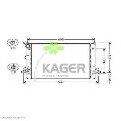 Радиатор, охлаждение двигателя 31-2303 KAGER