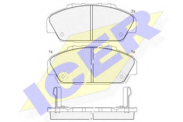 Комплект тормозных колодок, дисковый тормоз 181554 ICER