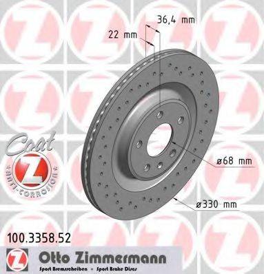 Тормозной диск 100.3358.52 ZIMMERMANN