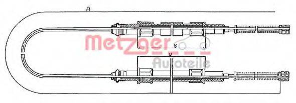 Трос, стояночная тормозная система 10.713 METZGER