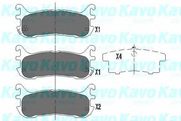 Комплект тормозных колодок, дисковый тормоз KBP-4539 KAVO PARTS