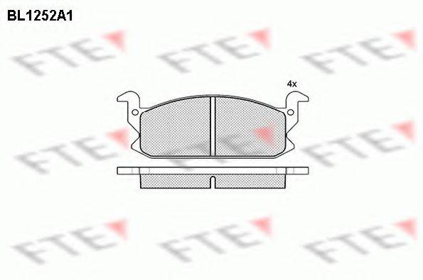 Комплект тормозных колодок, дисковый тормоз BL1252A1 FTE