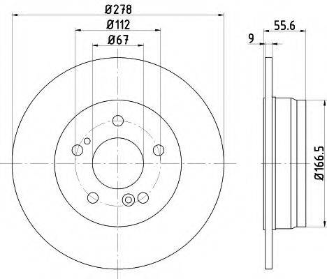 Тормозной диск 8DD 355 101-001 HELLA PAGID