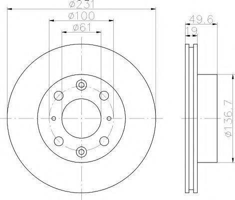 Тормозной диск MDC345 MINTEX