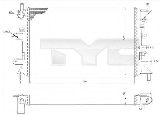 Радиатор, охлаждение двигателя 710-0036-R TYC