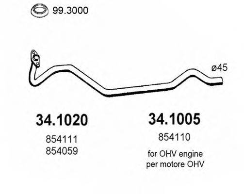 Труба выхлопного газа 34.1005 ASSO