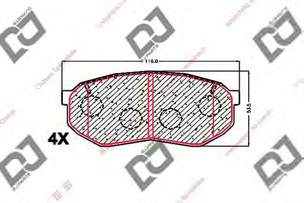 Комплект тормозных колодок BP1603 DJ PARTS