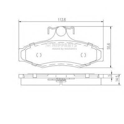 Комплект тормозных колодок, дисковый тормоз J3610900 NIPPARTS