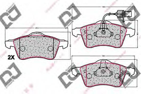 Комплект тормозных колодок, дисковый тормоз BP2006 DJ PARTS