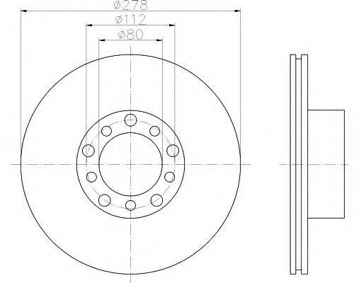 Тормозной диск 8DD 355 100-401 HELLA