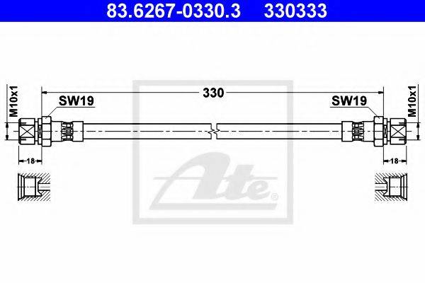 Тормозной шланг 83.6267-0330.3 ATE