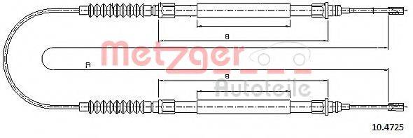 Трос, стояночная тормозная система 10.4725 METZGER