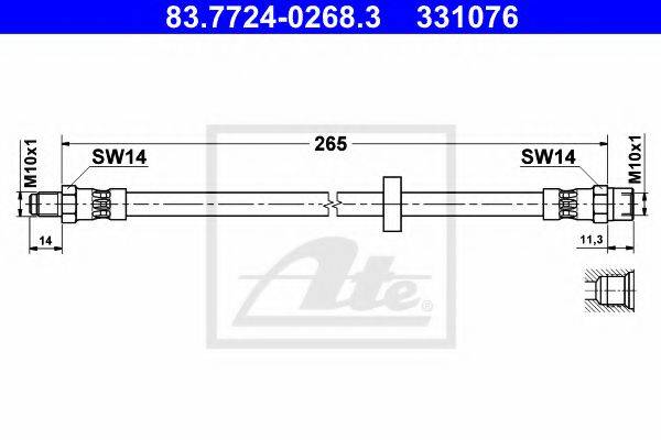 Тормозной шланг T 86 027 BREMBO