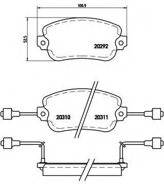 Комплект тормозных колодок, дисковый тормоз P 23 007 BREMBO