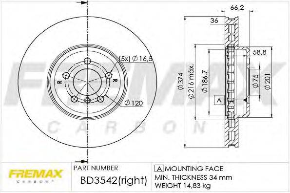 Тормозной диск BD-3542 FREMAX