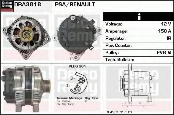 Генератор DRA3818 REMY