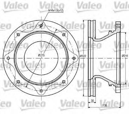 Тормозной диск 187085 VALEO