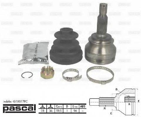 G1Y017PC PASCAL Шарнирный комплект, приводной вал G1Y017PC PASCAL
