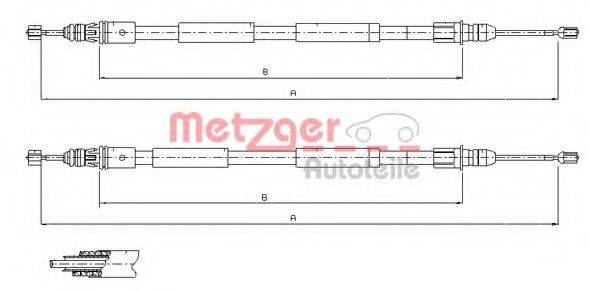 Трос, стояночная тормозная система 11.6771 METZGER