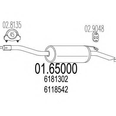 Глушитель выхлопных газов конечный 01.65000 MTS