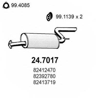 Глушитель выхлопных газов конечный 24.7017 ASSO